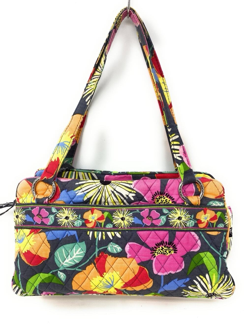 Vera Bradley Jazzy Blooms Triple Top Zippers Large Shoulder Bag Purse NWOT